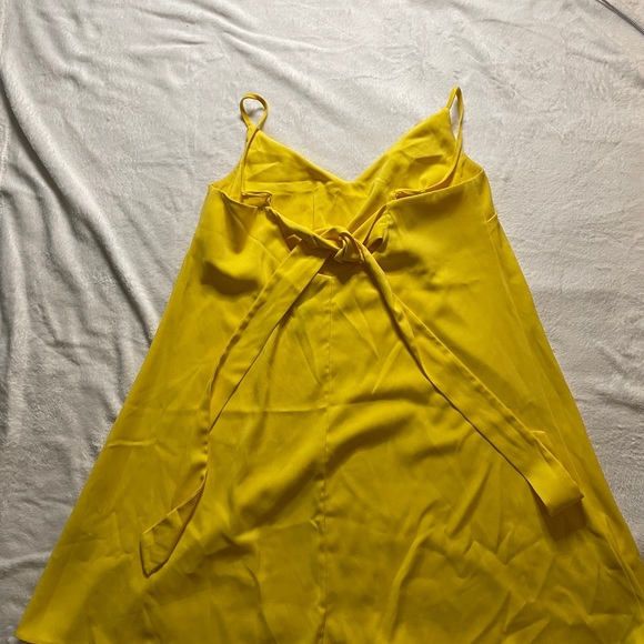 Asos bright yellow woven dress skinny straps and back detail - Picture 2 of 3